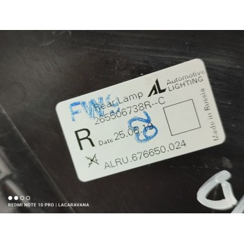 Recambio de piloto trasero derecho para renault captur life referencia OEM IAM 265506738R  