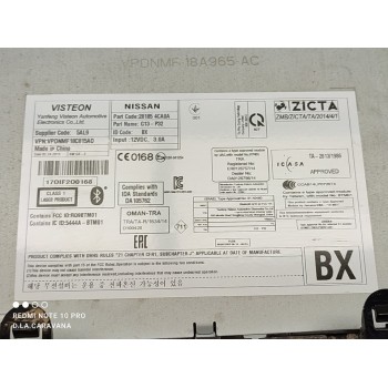 Recambio de sistema audio / radio cd para nissan qashqai (j11) acenta referencia OEM IAM 281854CA0A  