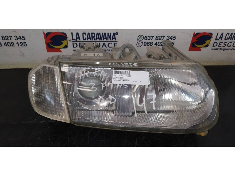 Recambio de faro derecho para alfa romeo 146 2.0 td l referencia OEM IAM   
