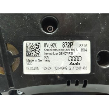 Recambio de cuadro instrumentos para audi a3 sportback (8vf) basic referencia OEM IAM 8V0920872P  