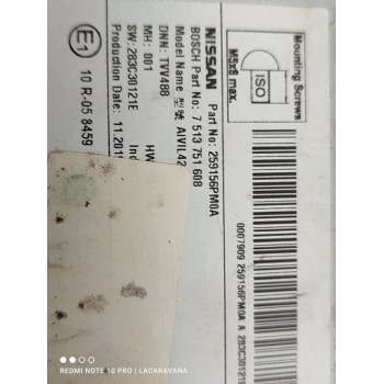 Recambio de pantalla multifuncion para nissan juke (f16) tekna referencia OEM IAM 259156PM0A  