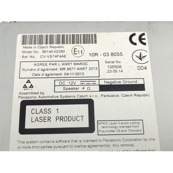 Recambio de pantalla multifuncion para toyota auris active referencia OEM IAM 8614002280  