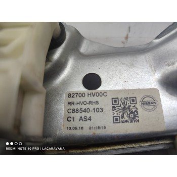 Recambio de elevalunas trasero derecho para nissan qashqai (j11) acenta referencia OEM IAM 82700HV00C  