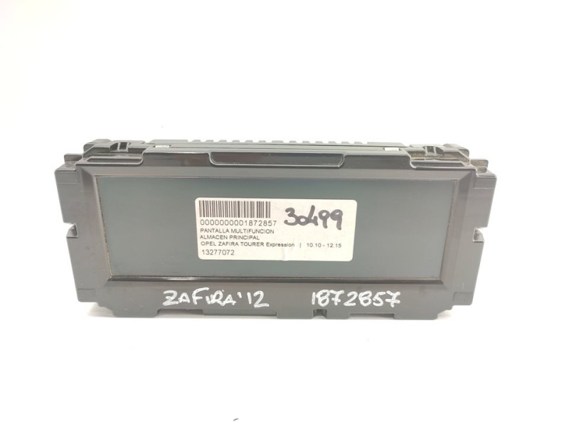 Recambio de pantalla multifuncion para opel zafira tourer expression referencia OEM IAM 13277072  
