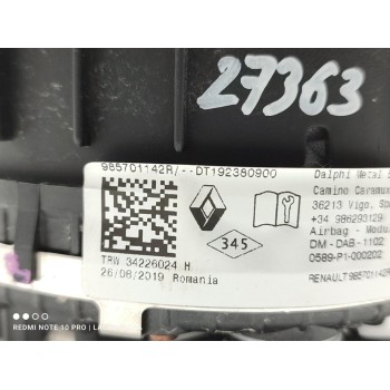 Recambio de airbag delantero izquierdo para dacia sandero comfort referencia OEM IAM 985701142R  