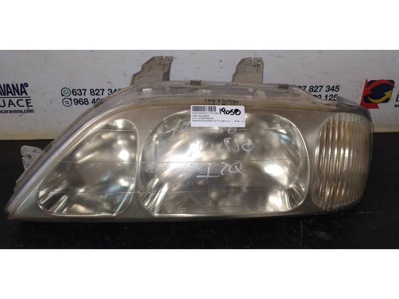 Recambio de faro izquierdo para ssangyong musso 2.9 tdi grand lux referencia OEM IAM   