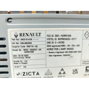 Recambio de sistema audio / radio cd para renault trafic furgón l1h1 2,8t referencia OEM IAM 280215140R  