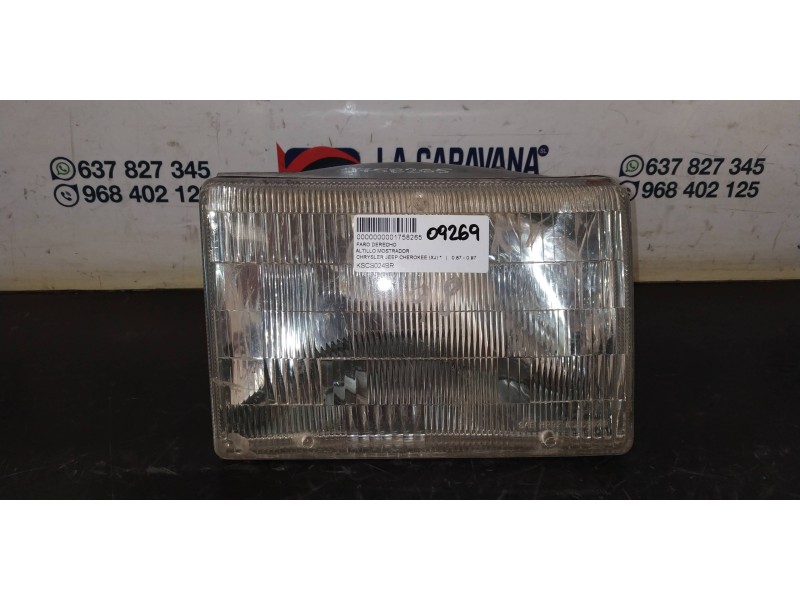 Recambio de faro derecho para chrysler jeep cherokee (xj) referencia OEM IAM KSCS024BR  