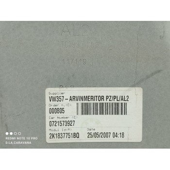 Recambio de elevalunas delantero izquierdo para volkswagen caddy ka/kb (2k) furg. referencia OEM IAM 2K1837751BQ  