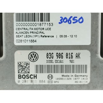 Recambio de centralita motor uce para seat leon (1p1) reference referencia OEM IAM 0281011884  
