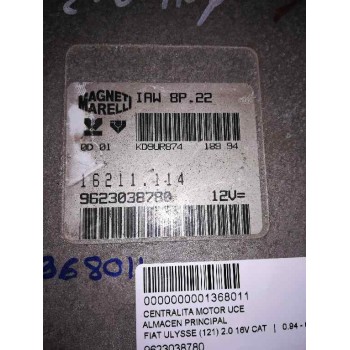 Recambio de centralita motor uce para fiat ulysse (121) 2.0 16v cat referencia OEM IAM 9623038780  