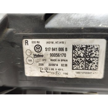 Recambio de faro derecho para volkswagen golf vii sportsvan advance bluemotion tech referencia OEM IAM 517941006B  