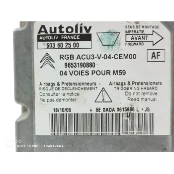 Recambio de centralita airbag para peugeot partner (s2) combiespace referencia OEM IAM 9653190880  