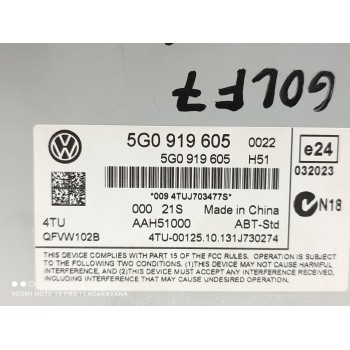 Recambio de pantalla multifuncion para volkswagen golf vii lim. (5g1) advance bluemotion referencia OEM IAM 5G0919605  