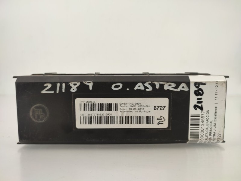 Recambio de centralita calefaccion para opel astra j lim. excellence referencia OEM IAM 13586727  