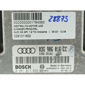 Recambio de centralita motor uce para audi a3 (8p) 1.9 tdi ambiente referencia OEM IAM 0281011832  