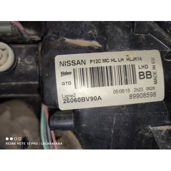 Recambio de faro izquierdo para nissan juke (f15) acenta referencia OEM IAM 26060BV90A  