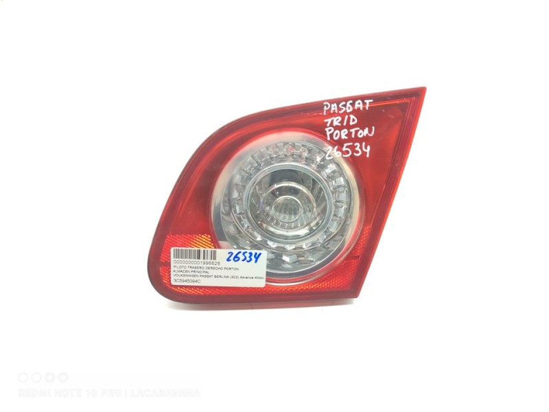 Recambio de piloto trasero derecho interior para volkswagen passat berlina (3c2) advance 4motion referencia OEM IAM 3C5945094C  