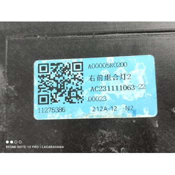 Recambio de faro derecho para mg zs luxury referencia OEM IAM 11275386  