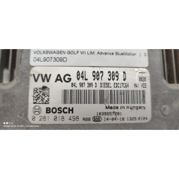 Recambio de centralita motor uce para volkswagen golf vii lim. advance bluemotion referencia OEM IAM 04L907309D  