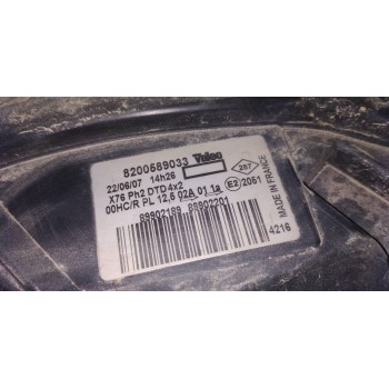 Recambio de faro derecho para renault kangoo (f/kc0) alize referencia OEM IAM 8200589033  