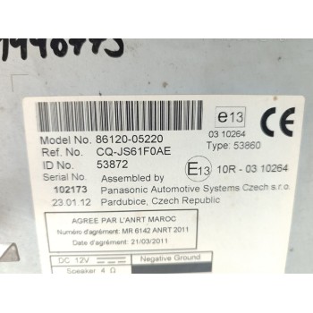 Recambio de sistema audio / radio cd para toyota avensis (t27) advance referencia OEM IAM 8612005220  