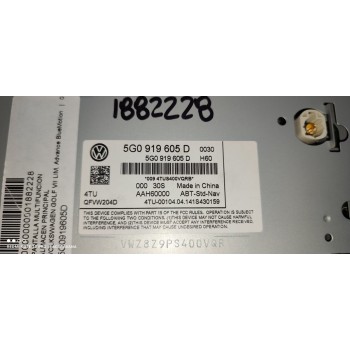 Recambio de pantalla multifuncion para volkswagen golf vii lim. advance bluemotion referencia OEM IAM 5G0919605D  