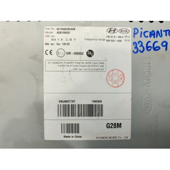 Recambio de sistema audio / radio cd para kia picanto (ja) attract referencia OEM IAM 96150G6280ASB  
