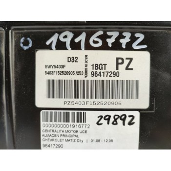 Recambio de centralita motor uce para chevrolet matiz city referencia OEM IAM 96417290  