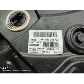 Recambio de elevalunas delantero derecho para volkswagen golf vi (5k1) advance referencia OEM IAM 5K4837730AA  