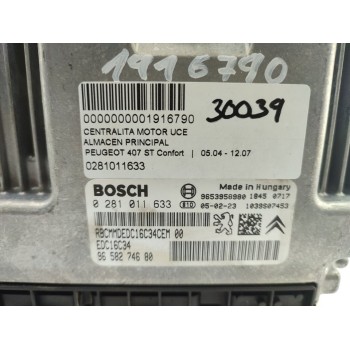 Recambio de centralita motor uce para peugeot 407 st confort referencia OEM IAM 0281011633  