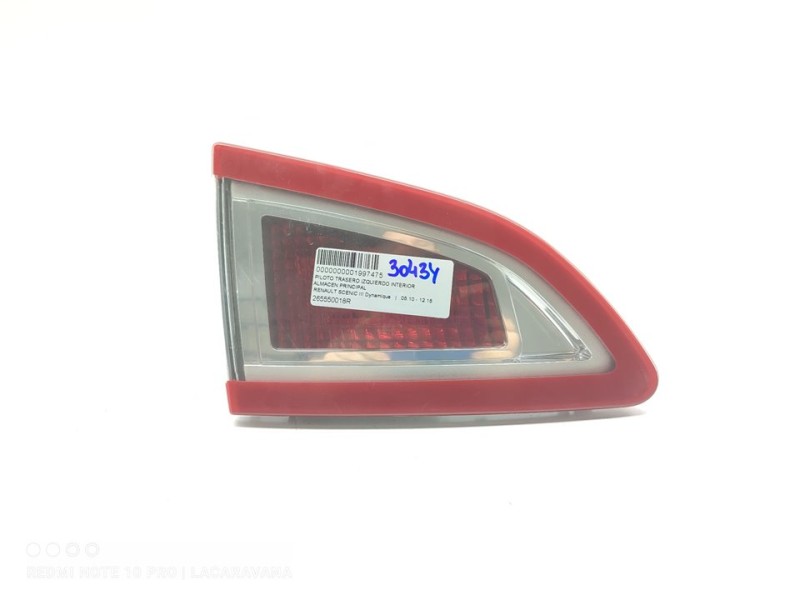 Recambio de piloto trasero izquierdo interior para renault scenic iii dynamique referencia OEM IAM 265550018R  