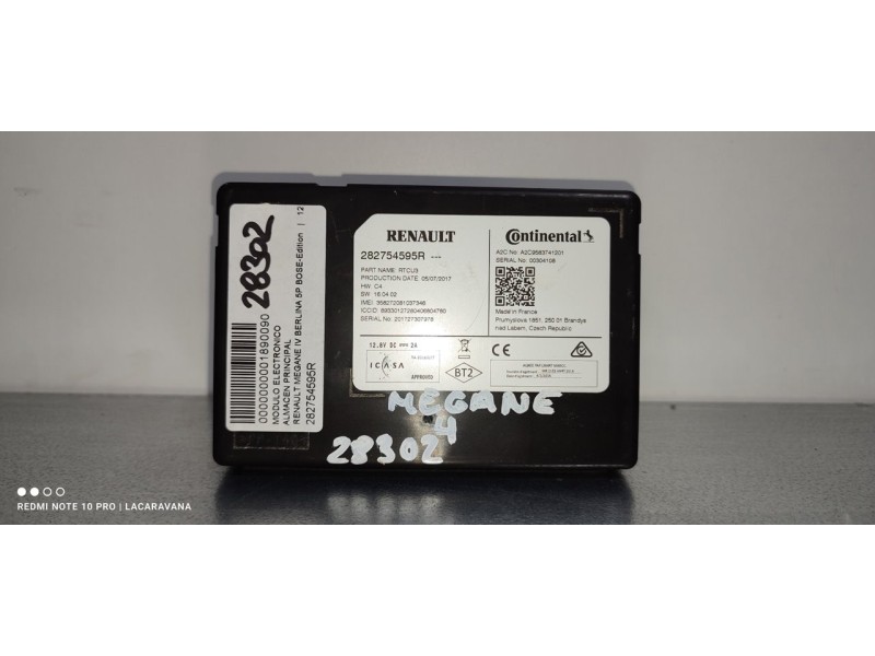 Recambio de modulo electronico para renault megane iv berlina 5p bose-edition referencia OEM IAM 282754595R  