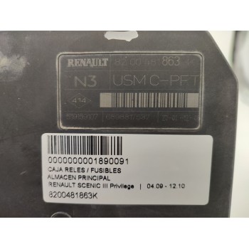 Recambio de caja reles / fusibles para renault scenic iii privilege referencia OEM IAM 8200481863K  