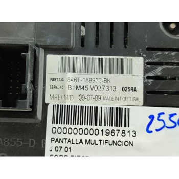 Recambio de pantalla multifuncion para ford fiesta (cb1) ambiente referencia OEM IAM 8A6T18B955BK  