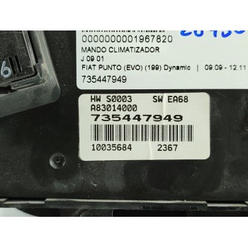 Recambio de mando climatizador para fiat punto (evo) (199) dynamic referencia OEM IAM 735447949  
