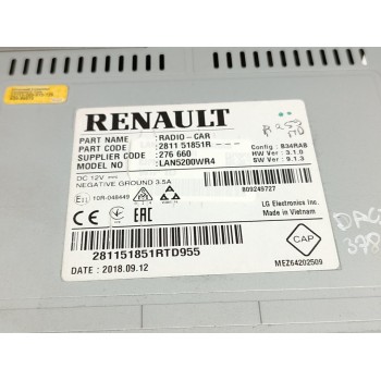 Recambio de pantalla multifuncion para dacia lodgy stepway referencia OEM IAM 281151851R  