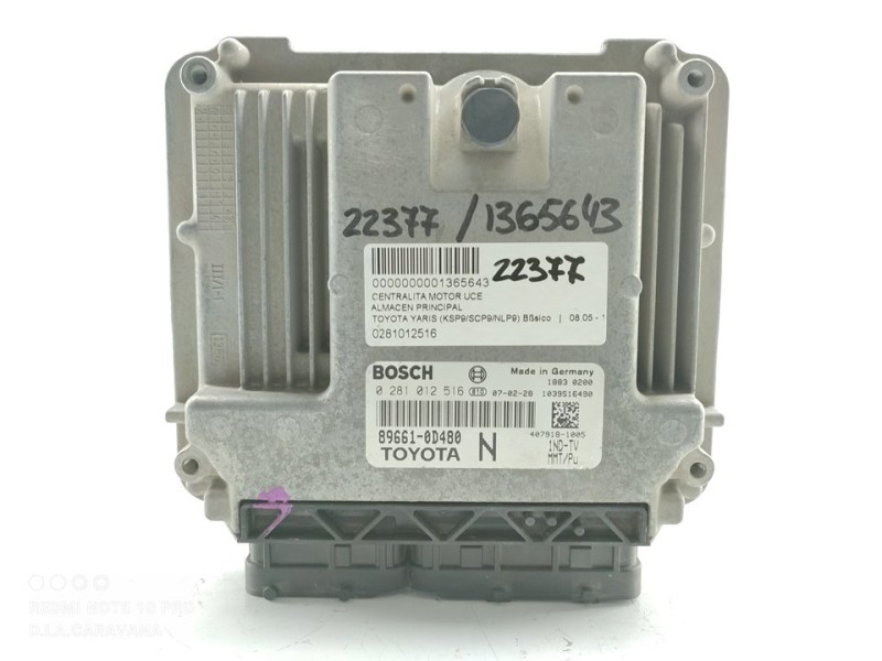 Recambio de centralita motor uce para toyota yaris (ksp9/scp9/nlp9) básico referencia OEM IAM 89661-0D480  