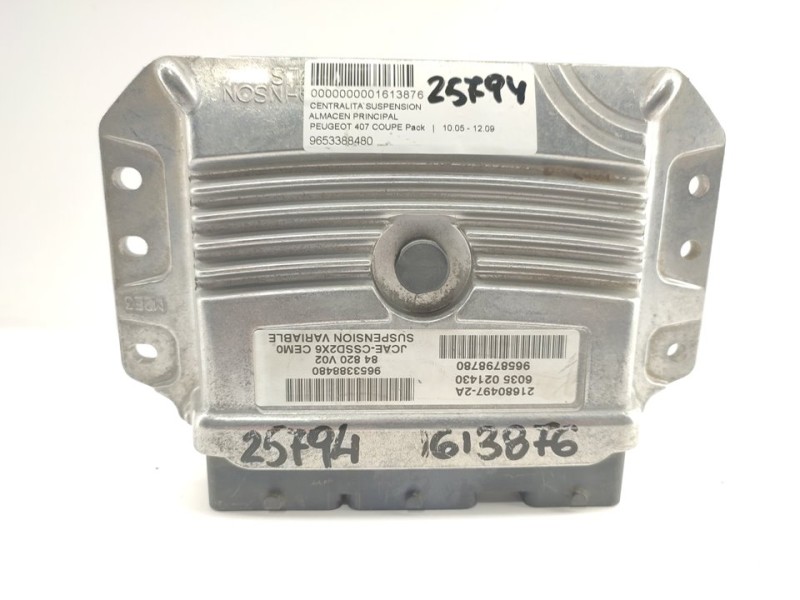 Recambio de centralita suspension para peugeot 407 coupe pack referencia OEM IAM 9653388480  