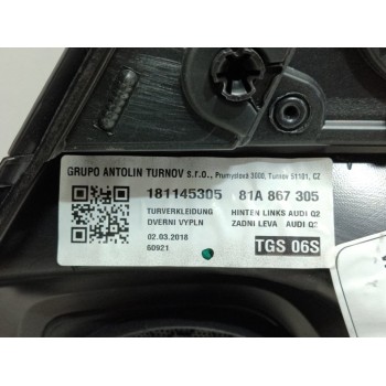 Recambio de guarnecido puerta trasera izquierda para audi q2 (gab) 30 tdi sport referencia OEM IAM 81A867373  