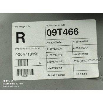 Recambio de elevalunas trasero derecho para mercedes-benz clase b (w245) 180 cdi (245.207) referencia OEM IAM A1697301679  