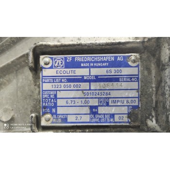 Recambio de caja cambios para renault mascott fg 120. 35/55/65 cabina individual referencia OEM IAM 6S300  