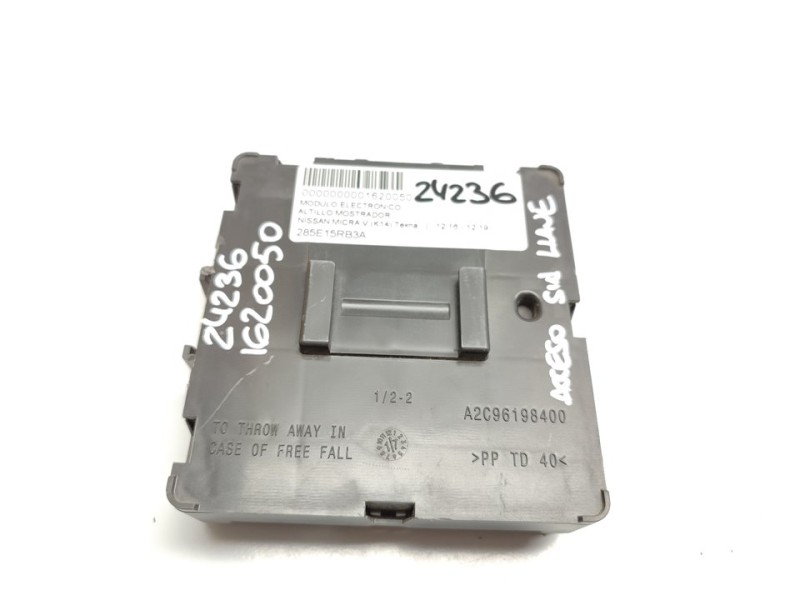 Recambio de modulo electronico para nissan micra v (k14) tekna referencia OEM IAM 285E15RB3A  