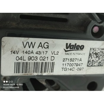 Recambio de alternador para volkswagen golf vii lim. (bq1) advance referencia OEM IAM 04L903021D  