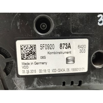 Recambio de cuadro instrumentos para seat leon (5f1) i-tech ecomotive referencia OEM IAM 5F0920873A  