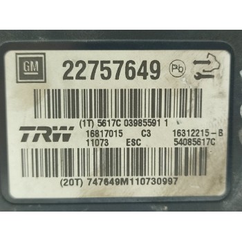 Recambio de abs para opel insignia berlina cosmo referencia OEM IAM 22757649  
