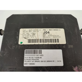 Recambio de caja reles / fusibles para peugeot 307 break / sw (s1) break xr referencia OEM IAM 9651196980  