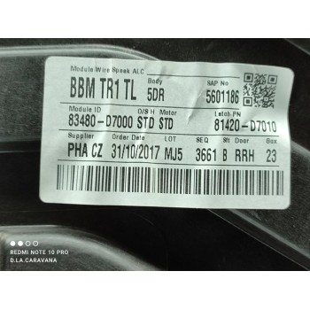 Recambio de elevalunas trasero derecho para hyundai tucson 25 aniversario 4x2 referencia OEM IAM 83480D7000  