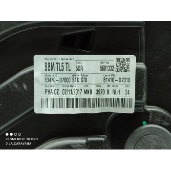 Recambio de elevalunas trasero izquierdo para hyundai tucson 25 aniversario 4x2 referencia OEM IAM 83470D7000  