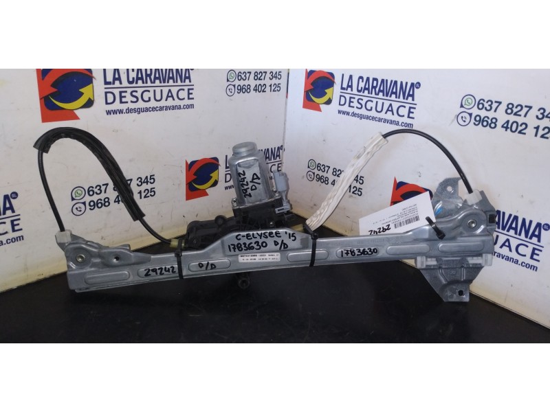 Recambio de elevalunas delantero derecho para citroën c-elysée millenium referencia OEM IAM 9674412380  